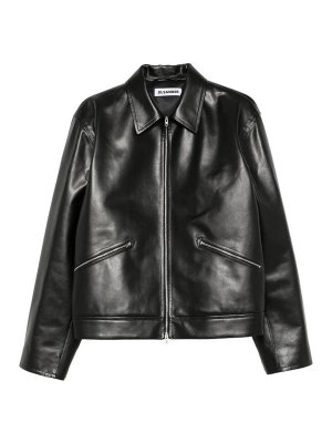 JIL SANDER: leather jacket - Outerwear