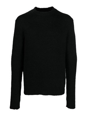 JIL SANDER: Strickpullover mit Rundhalsausschnitt - Rundhalspullover - Schwarz