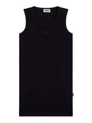 GCDS: Knielange Kleider - Knielanges Kleid - Schwarz
