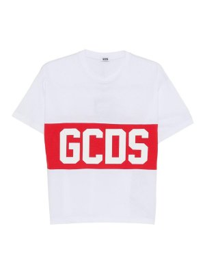 GCDS: t-shirt - T-Shirt Con Stampa Logo