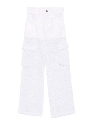 MISS BLUMARINE: Pantalons casual - Pantalons Décontractés - Crème