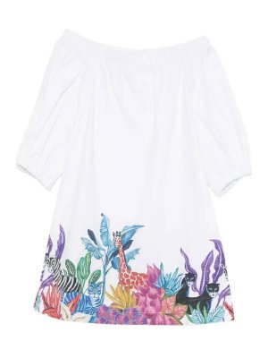 STELLA JEAN: Knielange Kleider - Knielanges Kleid - Weiß