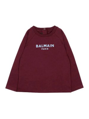 Balmain: T-shirts - T-Shirt - Rouge Brun