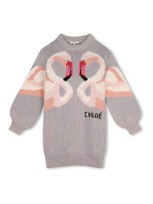 CHLOE': knee length dresses - Dress With Embroidery