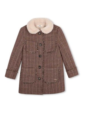 CHLOE': knee length coats - Houndstooth coat