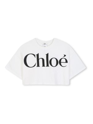 CHLOE': t-shirt - T-Shirt Crop Con Stampa