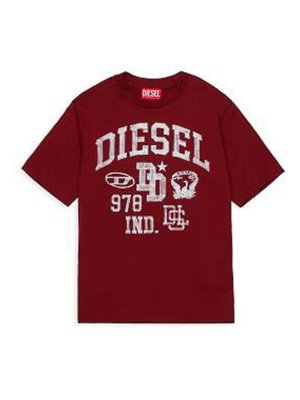 DIESEL: Camisetas - Camiseta - Rojo Oscuro