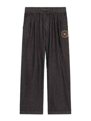 Dolce & Gabbana Jr: jeans dritti, a sigaretta - Jeans Con Logo