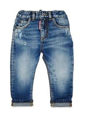 DSQUARED2: jeans dritti, a sigaretta - Jeans Effetto Vissuto