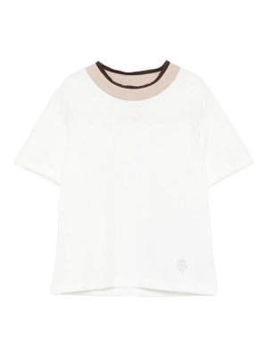 ELEVENTY: t-shirts - T-Shirt With Contrasting Trim