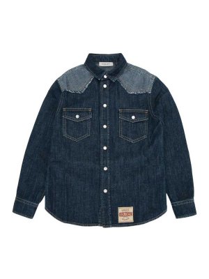 GOLDEN GOOSE: camicie - Camicia In Jeans Con Logo