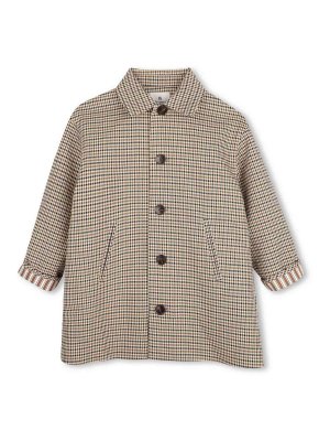 KIDS AROUND: knee length coats - Checkered Coat