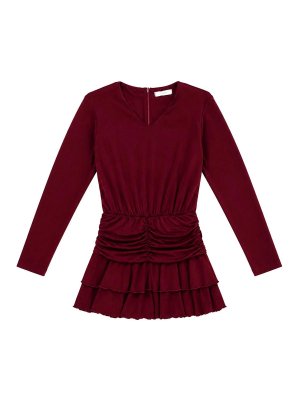 LULU BY MISS GRANT: Robe longueur genou - Robe Au Genou - Rouge Brun