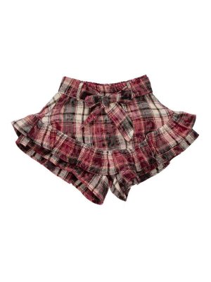 LULU BY MISS GRANT: トラウザーショーツ - ショートパンツ - ダークレッド