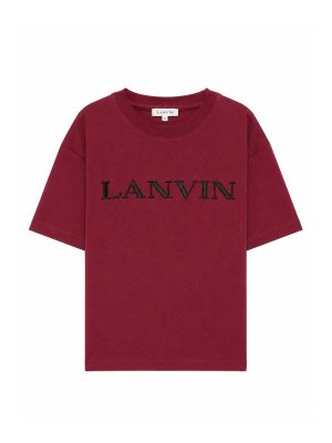 LANVIN: Tシャツ - Tシャツ - ダークレッド