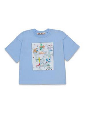 Marni: T-shirts - T-Shirt - Hellblau
