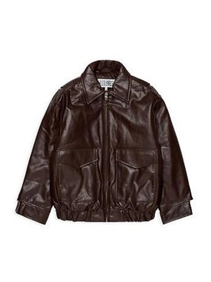 MM6 MAISON MARGIELA: Lederjacken - Lederjacke - Braun