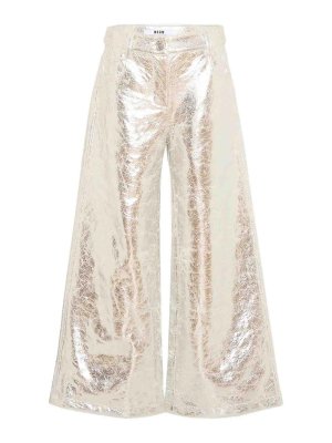 M.S.G.M. KIDS: Pantalons casual - Pantalons Décontractés - Argent