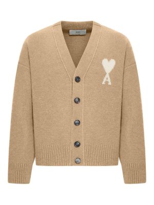 AMI PARIS: cardigans - Cardican Ami De Coeur