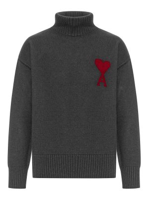 AMI PARIS: Rollkragenpullover  und Polo-Ausschnitt - Rollkragenpullover - Grau