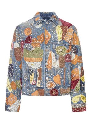 AMIRI: straight leg jeans - Embroidered Denim Jacket Embellished
