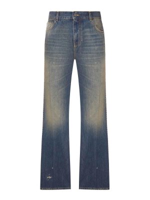 AMIRI: straight leg jeans - Vintage-Effect Jeans With Side Details