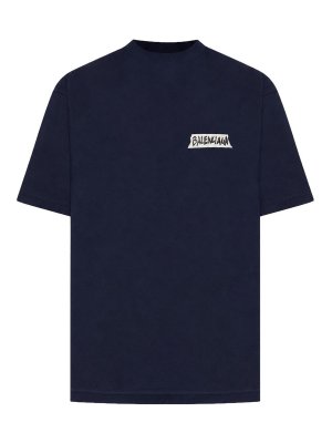 BALENCIAGA: t-shirts - Men`S Medium Fit Masking Tape T-Shirt