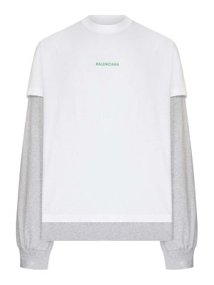 BALENCIAGA: t-shirts - Layered T-Shirt With  Logo