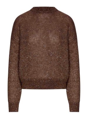 BRUNELLO CUCINELLI: crew necks - Lurex Yarn Sweater With Sequins