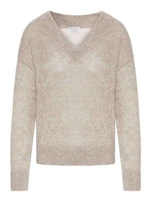 BRUNELLO CUCINELLI: crew necks - Dazzling English Half Rib Cotton Sweater