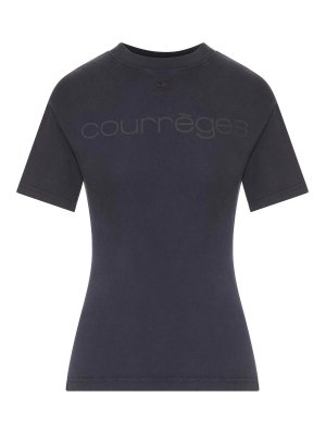 Courreges: t-shirts - Waisted Printed T-Shirt