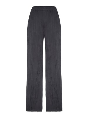 Courreges: casual trousers - Wide-Leg Crushed Satin Trousers