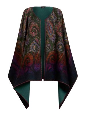 ETRO: knee length coats - Reversible Wool Cape