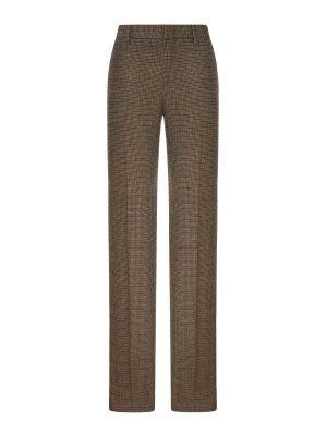 ETRO: Tailored & Formal trousers - Tailored Checked Trousers With Feather Detail