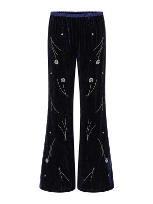 FORTE FORTE: casual trousers - Embroidered Velvet Trousers