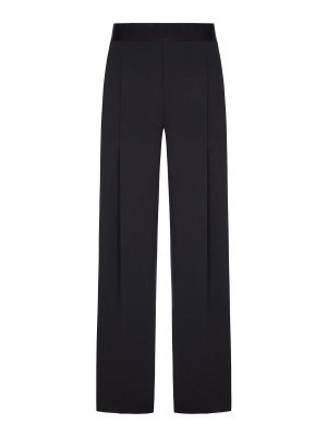GIORGIO ARMANI: casual trousers - Palazzo Trousers In Fabric With Pleats