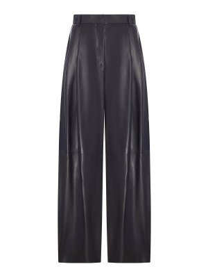 GIORGIO ARMANI: casual trousers - Wide Nappa Trousers With Pleats