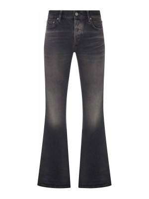 HAIKURE: jeans a zampa - Jeans a zampa in denim lavato con tasche