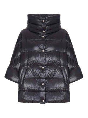HERNO: padded jackets - Down Jacket With Wide Collar And 3/4 Sleeves