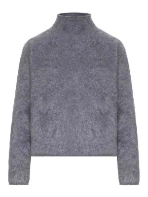 LISA YANG: Strickpullover mit Rundhalsausschnitt - Rundhalspullover - Grau