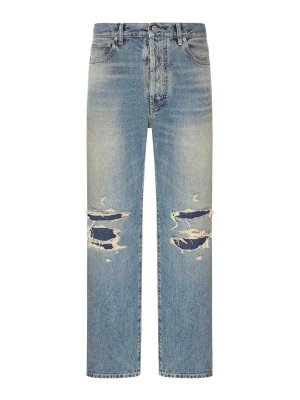 Maison Margiela: jeans dritti, a sigaretta - Jeans a gamba dritta effetto usurato