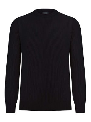 NOME: Strickpullover mit Rundhalsausschnitt - Rundhalspullover - Schwarz