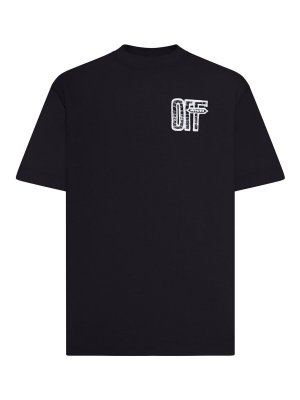 OFF-WHITE: t-shirts - T-Shirt With Logo And Arrow Sketch Print