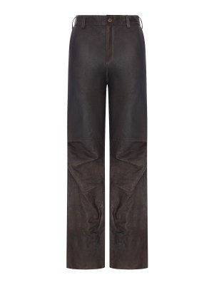 SALVATORE SANTORO: Pantalons en cuir - Pantalons En Cuir - Marron