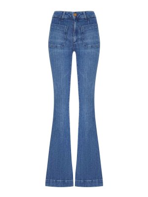 SEAFARER: flared jeans - Flare Denim Jeans With Patch Pockets