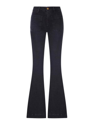 SEAFARER: flared jeans - Flare Denim Jeans With Patch Pockets
