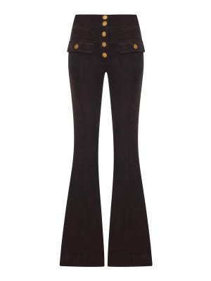 SEAFARER: flared jeans - Corduroy Flared Trousers With Gold Buttons