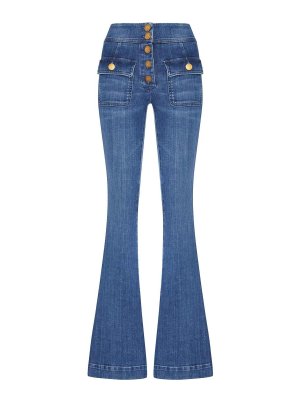 SEAFARER: flared jeans - Flare Denim Jeans With Gold Buttons