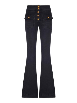 SEAFARER: flared jeans - Dark Denim Flare Jeans With Gold Buttons