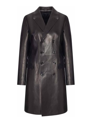 TOM FORD: leather coats - Double-Breasted Polished Leather Coat